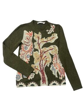Vintage 2000s Christian Dior Designer Embroidered Cashmere Knit Sweater
